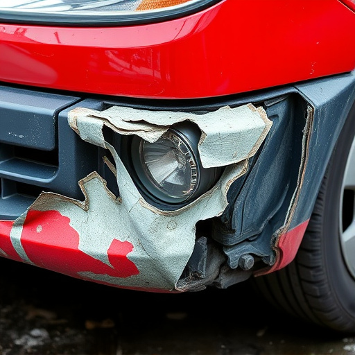 damaged car bumper