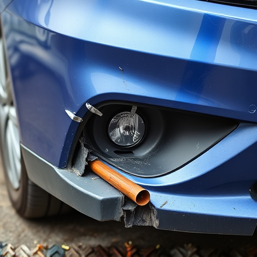 damaged car bumper