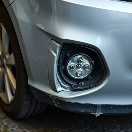 damaged car bumper