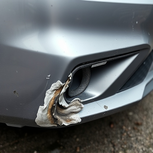 damaged car bumper