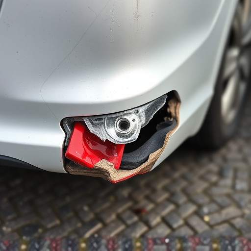 damaged car bumper