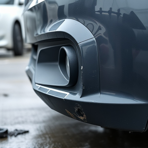 damaged car bumper