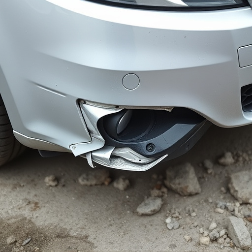 damaged car bumper