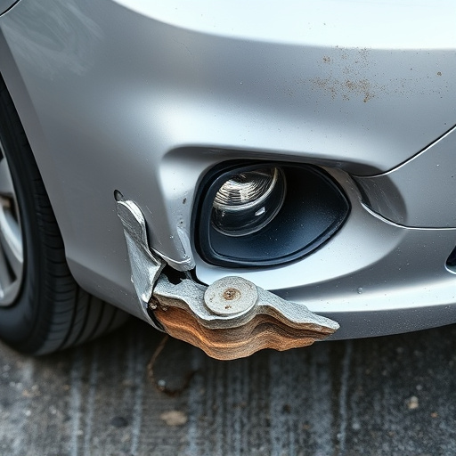 damaged car bumper