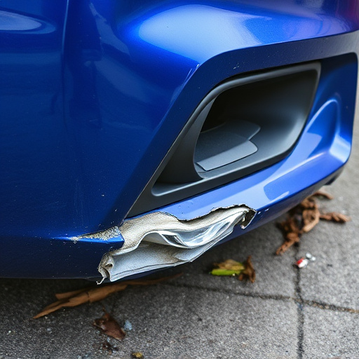 damaged car bumper