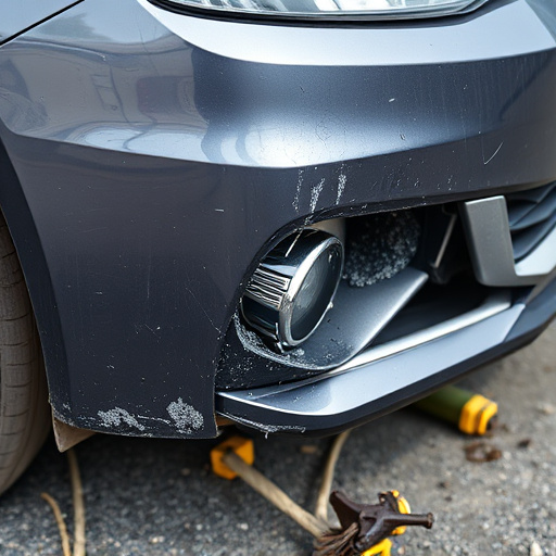 damaged car bumper