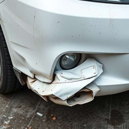 damaged car bumper