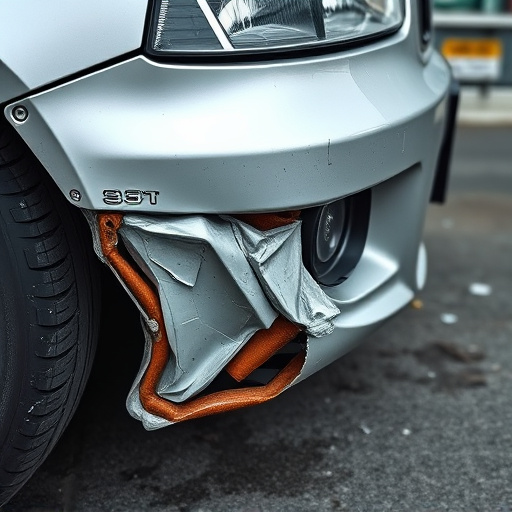 damaged car bumper