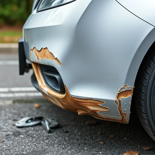 damaged car bumper