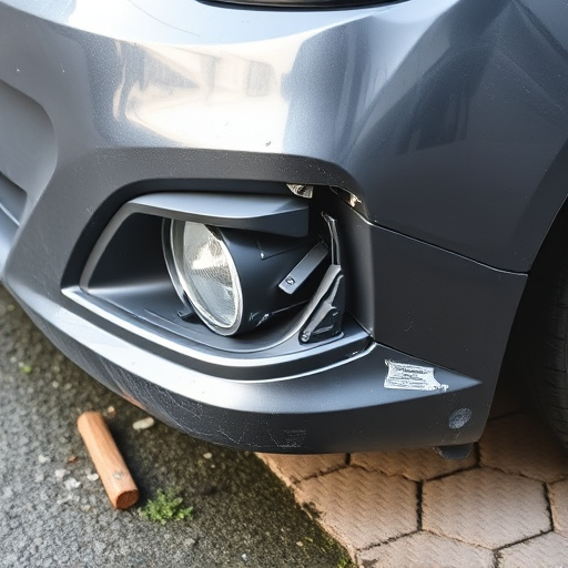 damaged car bumper