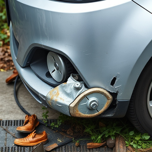 damaged car bumper