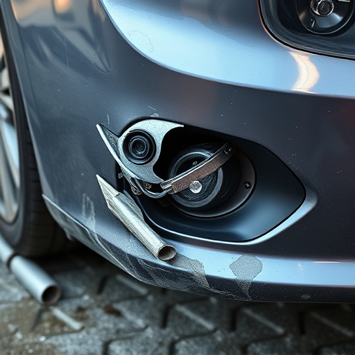 damaged car bumper