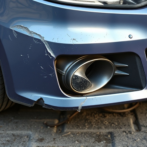 damaged car bumper