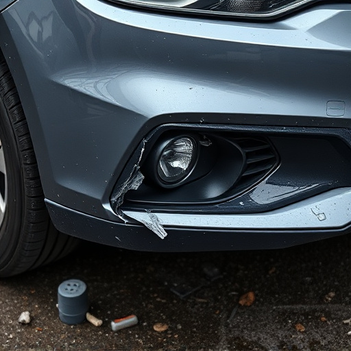 damaged car bumper