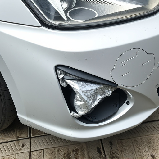 damaged car bumper
