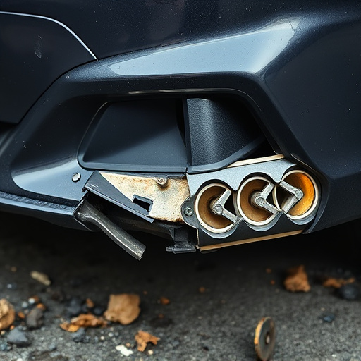 damaged car bumper