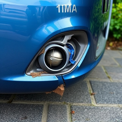 damaged car bumper