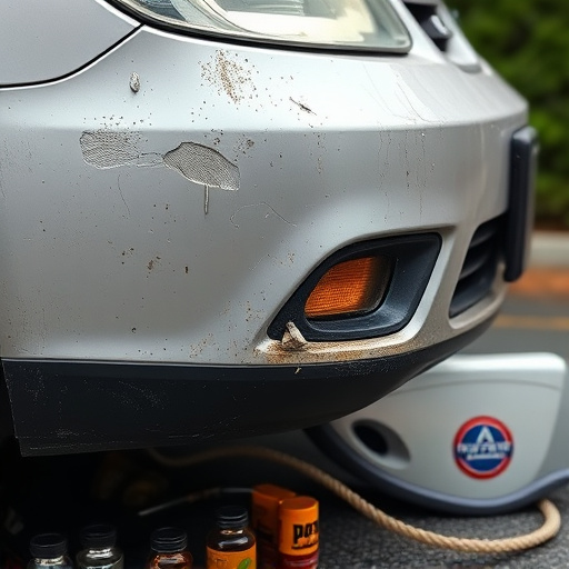 damaged car bumper