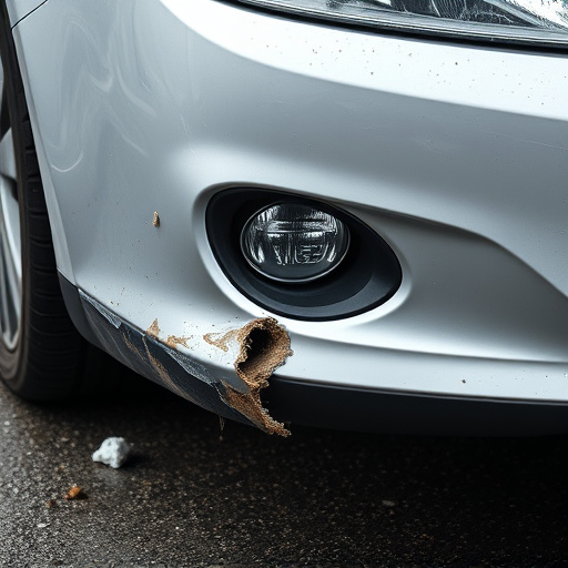 damaged car bumper