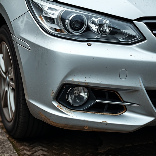 damaged car bumper