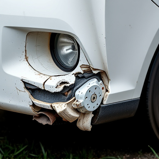 damaged car bumper