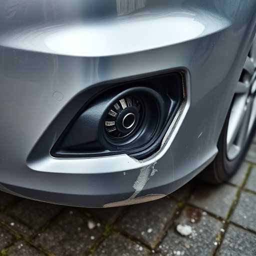 damaged car bumper
