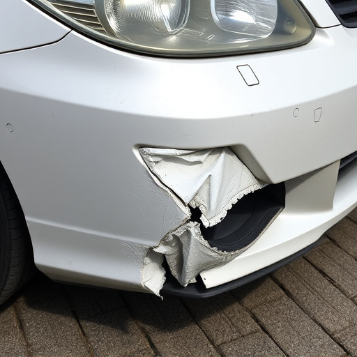 damaged car bumper