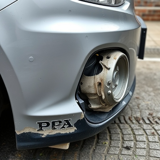 damaged car bumper