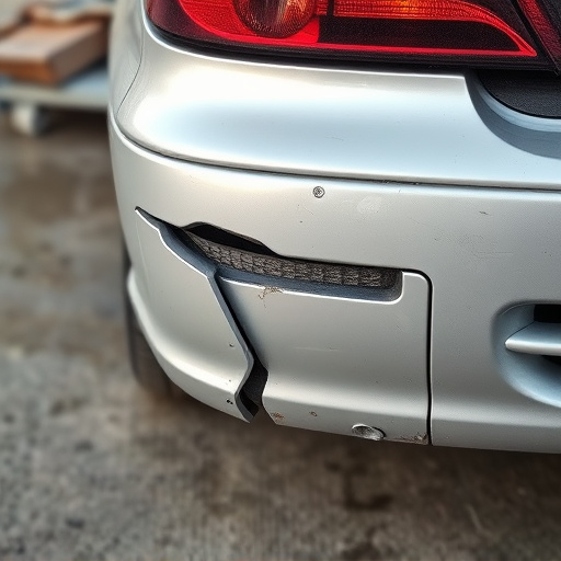 damaged car bumper