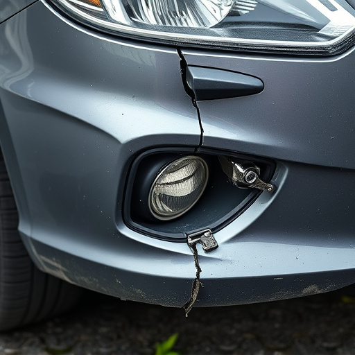 damaged car bumper