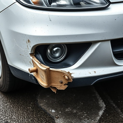 damaged car bumper