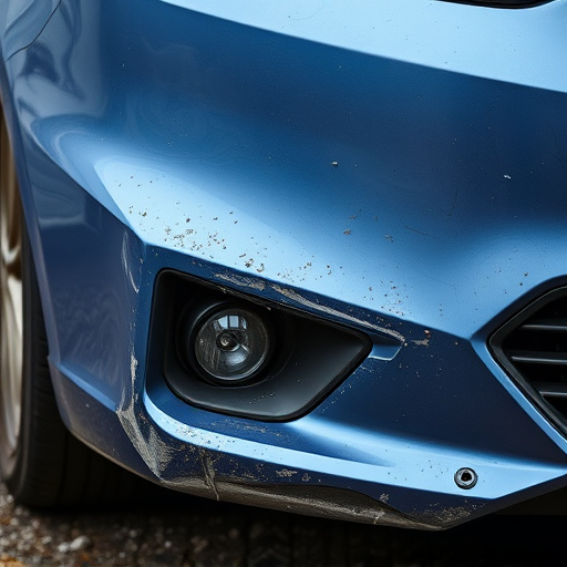damaged car bumper