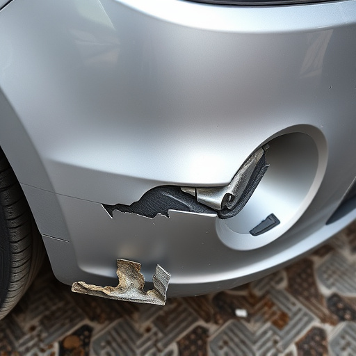 damaged car bumper