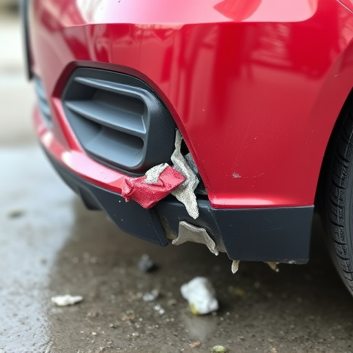 damaged car bumper