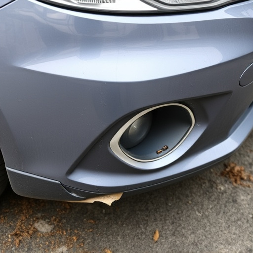 damaged car bumper