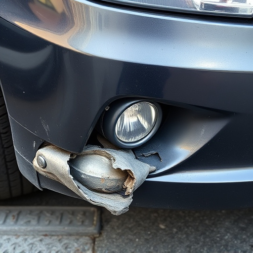 damaged car bumper