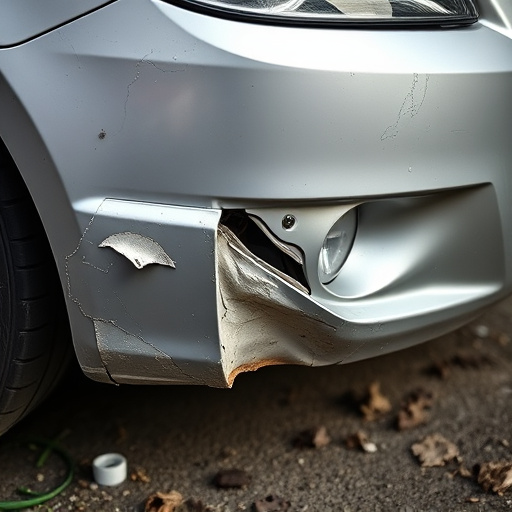 damaged car bumper