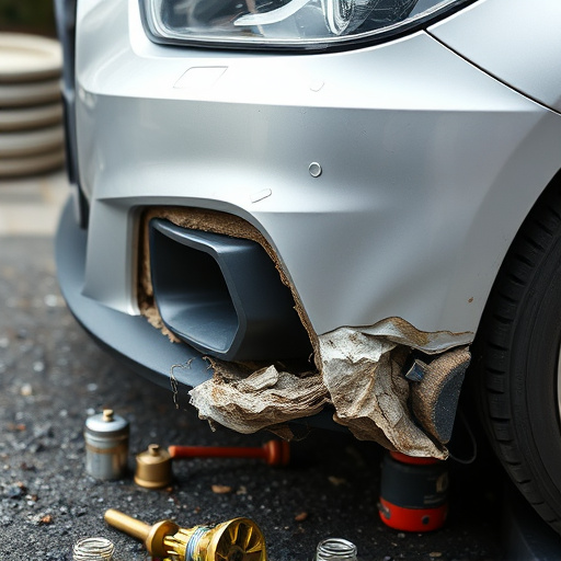 damaged car bumper
