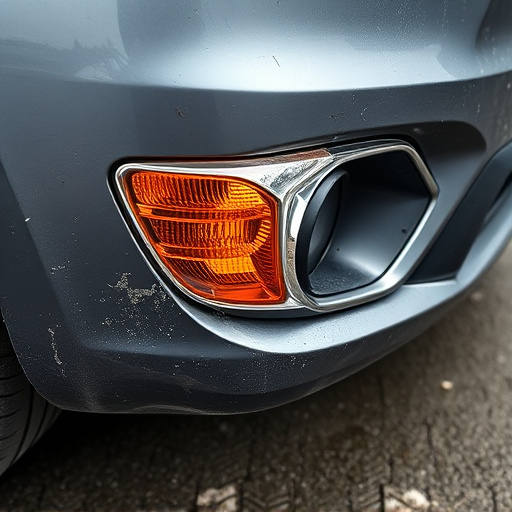 damaged car bumper