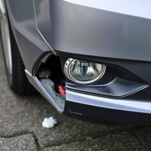 damaged car bumper