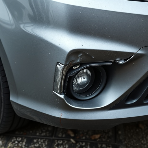damaged car bumper