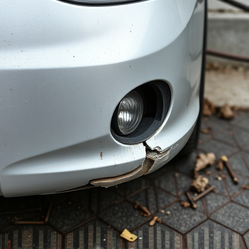 damaged car bumper