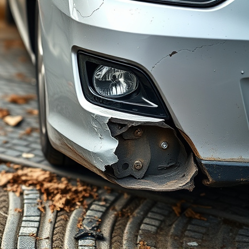 damaged car bumper