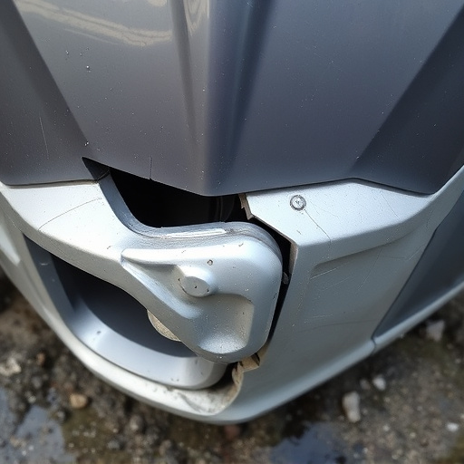 damaged car bumper