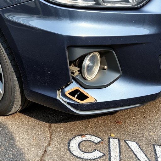 damaged car bumper