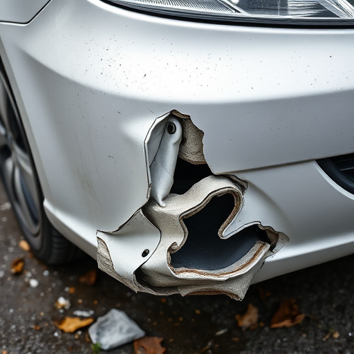 damaged car bumper