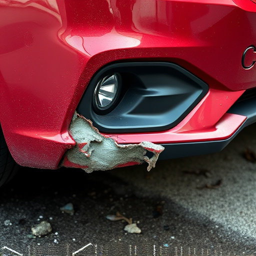 damaged car bumper