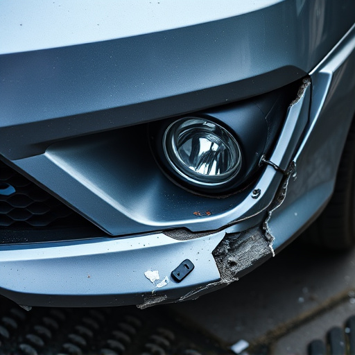 damaged car bumper