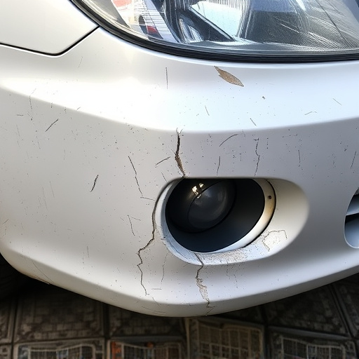 damaged car bumper