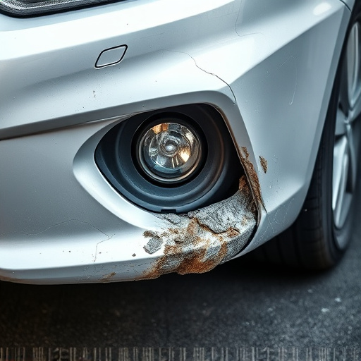 damaged car bumper